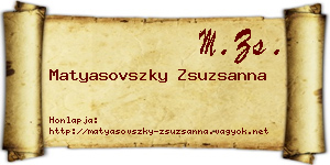 Matyasovszky Zsuzsanna névjegykártya