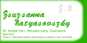 zsuzsanna matyasovszky business card